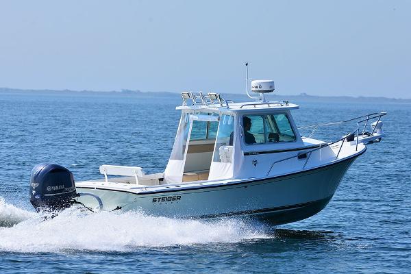 Slide: The Image of 2024 Steiger Craft 23 Miami boat cruising on open water. - 0