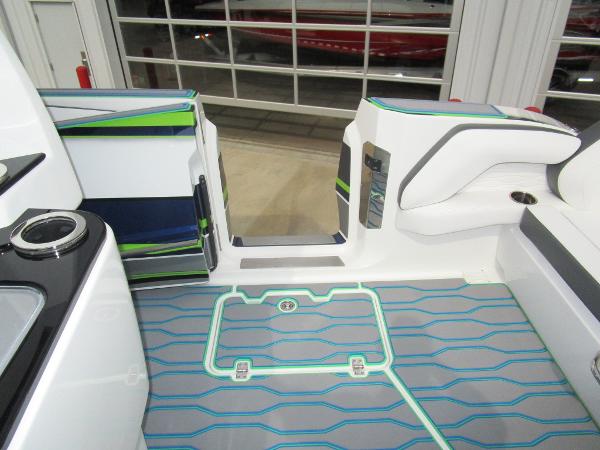 Slide: The Image of 2024 Sunsation 40CCX boat interior with modern seating and stylish flooring. - 20