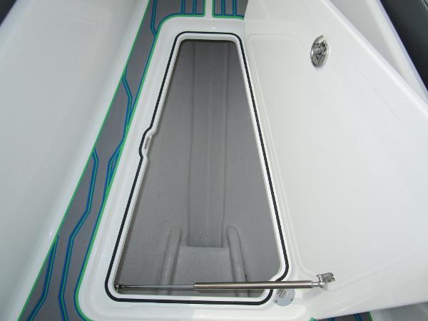 Slide: The Image of 2024 Sunsation 40CCX storage compartment with open hatch. - 45