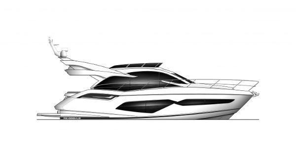 Slide: The Image of 2022 Sunseeker Manhattan 55 yacht side profile illustration. - 40
