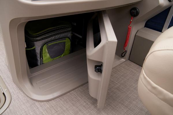 Slide: The Image of Storage compartment in 2024 Sun Tracker Fishin' Barge 22 XP3 pontoon boat. - 40