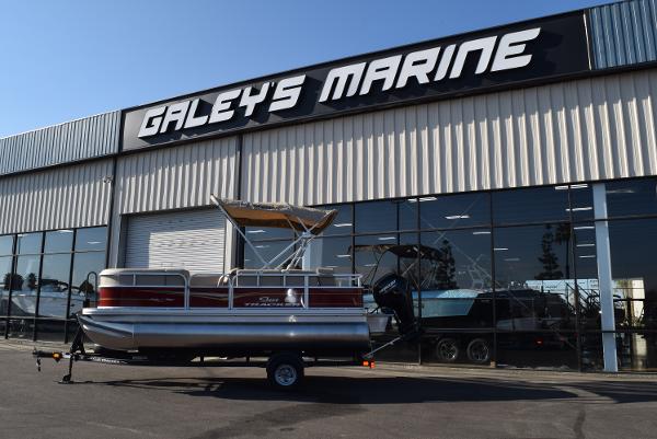 Slide: The Image of 2024 Sun Tracker Party Barge 18 DLX pontoon boat at Galey's Marine dealership. - 0
