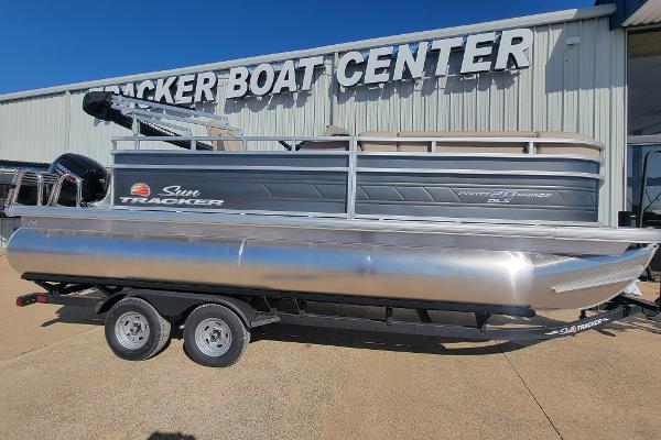 Slide: The Image of 2024 Sun Tracker Party Barge 20 DLX pontoon boat at Tracker Boat Center. - 0