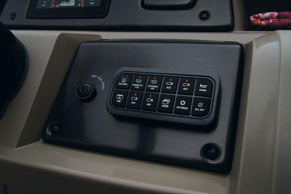 Slide: The Image of Control panel of 2024 Sun Tracker Party Barge 20 DLX pontoon boat. - 38