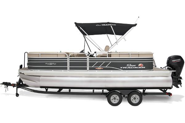 Slide: The Image of 2023 Sun Tracker Party Barge 22 DLX pontoon boat with trailer and canopy. - 5