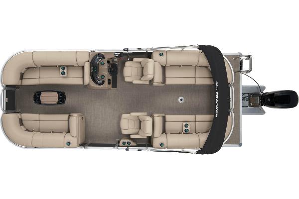 Slide: The Image of 2023 Sun Tracker Party Barge 22 DLX pontoon boat interior layout. - 6