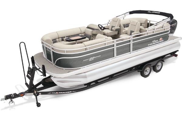 Slide: The Image of Sun Tracker Party Barge 22 DLX 2025 - 1