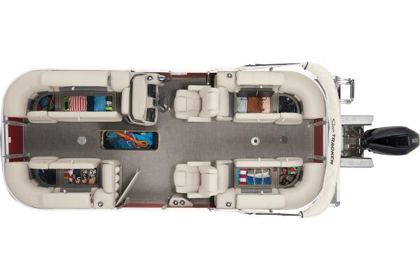Slide: The Image of Top view of 2024 Sun Tracker Party Barge 22 XP3 pontoon boat interior. - 7