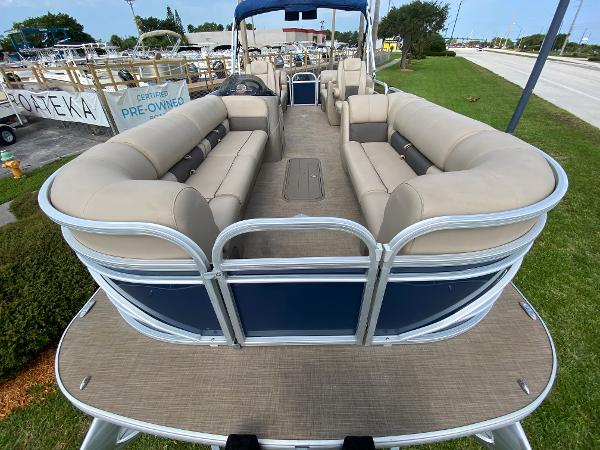 Slide: The Image of 2021 Sun Tracker Party Barge 24 DLX pontoon boat with spacious seating. - 6