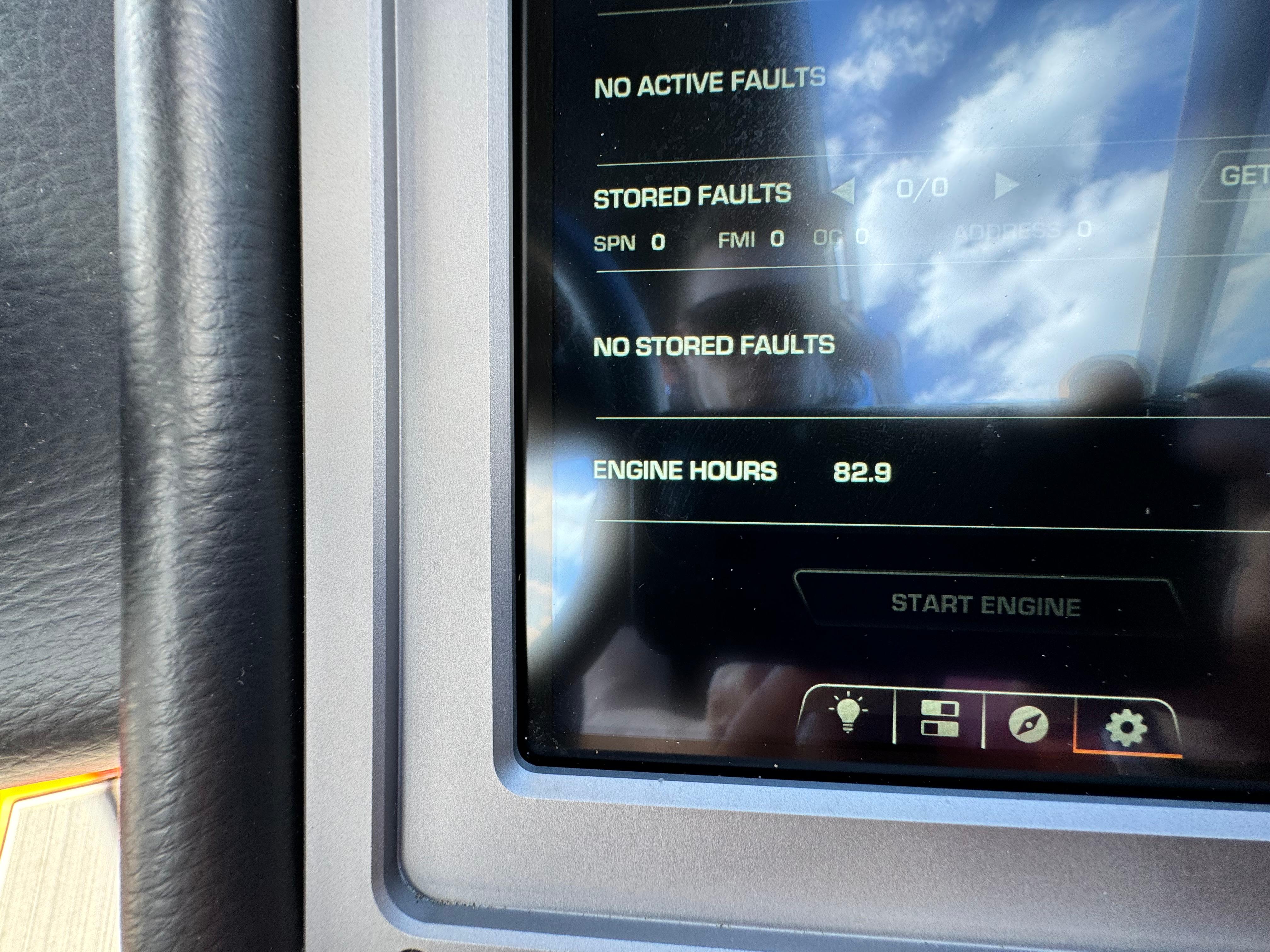 Slide: The Image of 2022 Supra SL 550 dashboard showing no faults and 82.9 engine hours. - 11