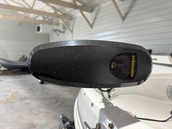 Slide: The Image of Close-up of a PowerDrive trolling motor on a 2020 Tahoe 450 TF boat. - 13