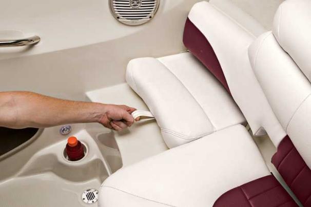 Slide: The Image of Manufacturer Provided Image: A hidden sliding seat cushion turns the non-skid walkway into an additional seat. - 15