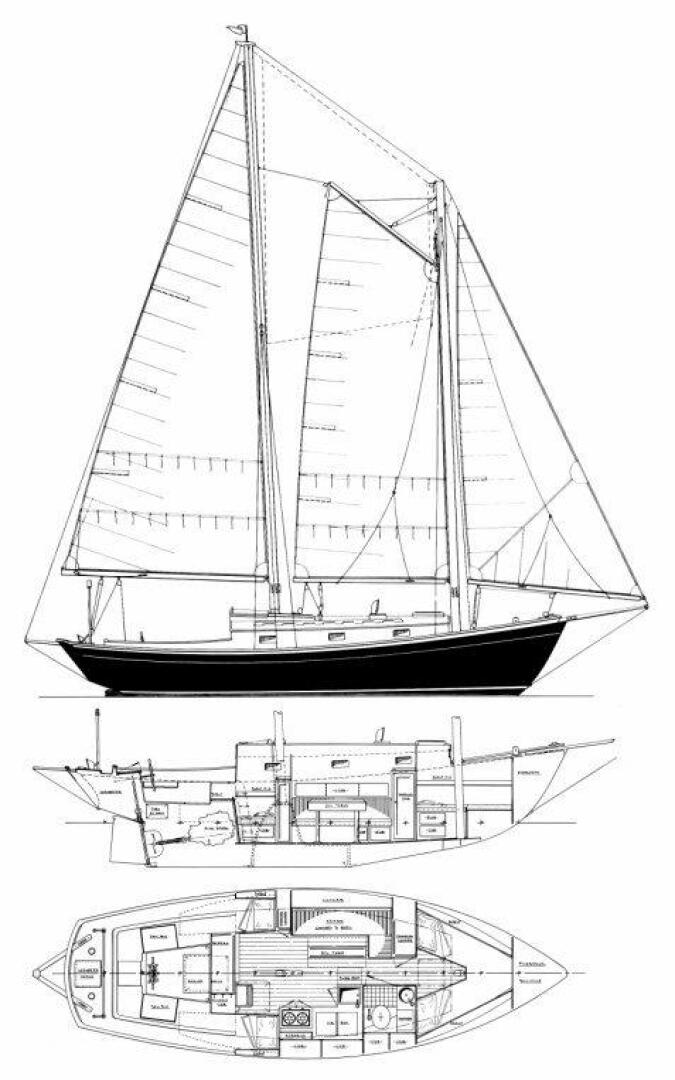 Slide: The Image of Ted Brewer Lazy Jack 32 Schooner 1979 - 5109633