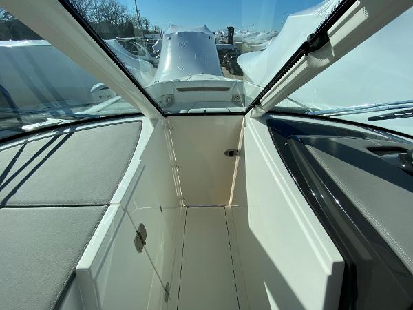 Slide: The Image of 2021 Tiara Yachts 34 LX interior view with sleek design and modern features. - 28