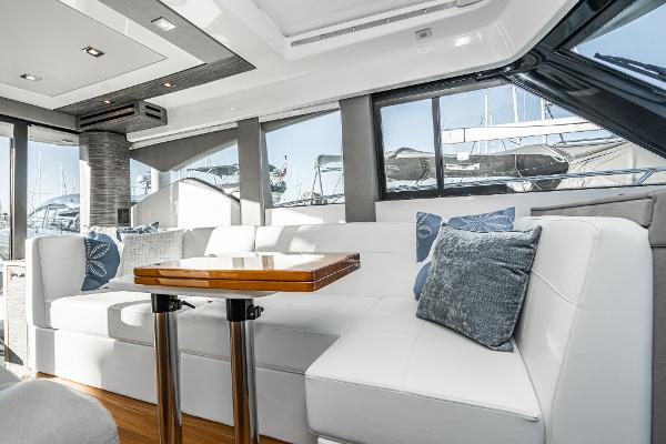 Slide: The Image of Luxurious interior of 2020 Tiara Yachts 39 Coupe with elegant seating and modern design. - 18