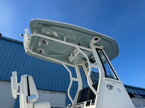 Slide: The Image of 2024 Tidewater 256 LXF boat with T-top and electronics. - 5