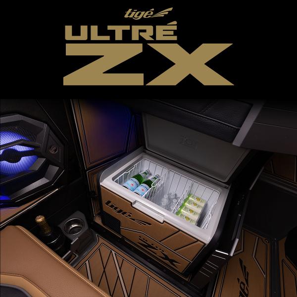 Slide: The Image of 2024 Tigé ULTRA ZX 23 and 25 interior with built-in cooler. - 4