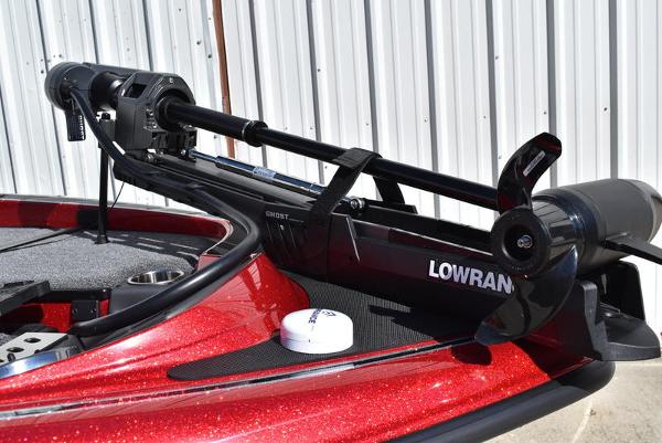 Slide: The Image of 2024 Triton 18 TrX boat with Lowrance trolling motor. - 29