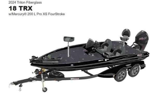Slide: The Image of 2024 Triton 18 TrX fiberglass boat with Mercury 200 L Pro XS FourStroke engine. - 6