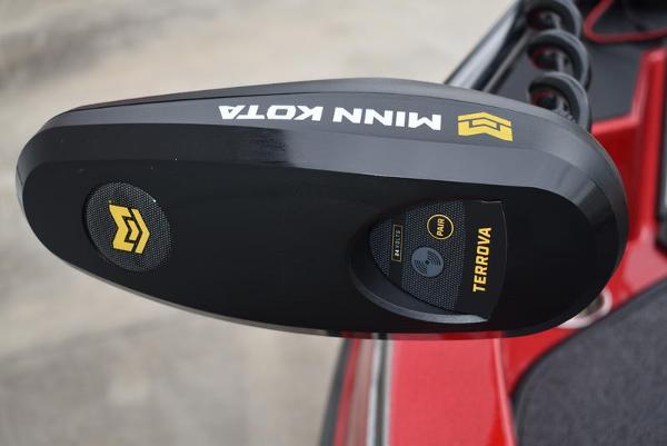 Slide: The Image of Minn Kota Terrova motor on 2024 Triton 206 Allure boat. - 10