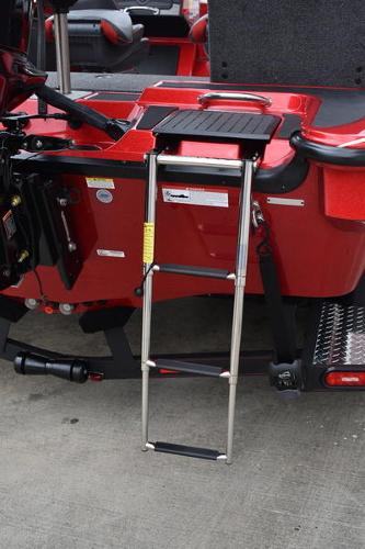 Slide: The Image of 2024 Triton 206 Allure boat with a foldable boarding ladder. - 36