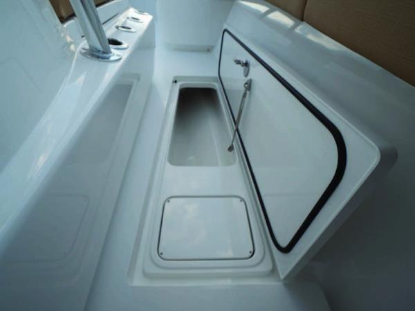Slide: The Image of 2025 Valhalla Boatworks V-37 storage compartment with open hatch. - 24