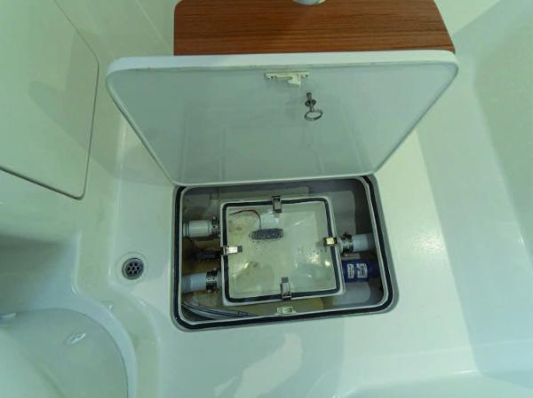 Slide: The Image of Valhalla Boatworks V-37 2025 model, open hatch showing internal components. - 30