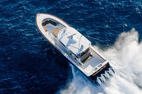 Slide: The Image of Aerial view of 2025 Valhalla Boatworks V-46 cruising on open water. - 5