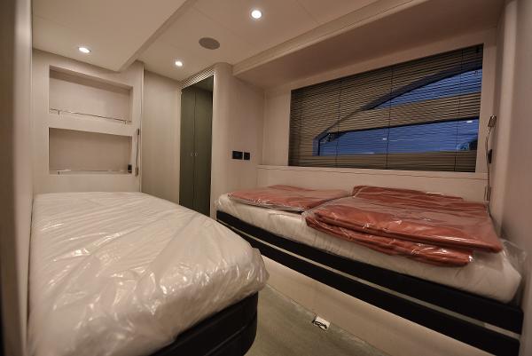 Slide: The Image of Modern bedroom interior of Van der Valk Beach Club 600 yacht, 2026 model. - 16