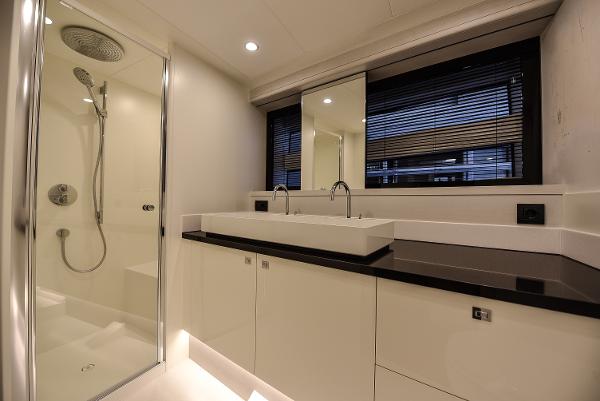 Slide: The Image of Modern bathroom in 2026 Van der Valk Beach Club 600 yacht with shower and double sink. - 24