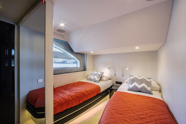 Slide: The Image of Twin bedroom in 2026 Van der Valk Beach Club 600 yacht with modern decor. - 27