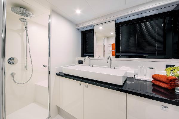 Slide: The Image of Modern bathroom in Van der Valk Beach Club 600 yacht, 2026 model, featuring sleek design and luxury amenities. - 38