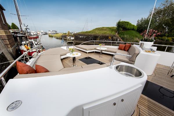 Slide: The Image of Luxurious deck of 2026 Van der Valk Beach Club 600 yacht with modern seating and amenities. - 49