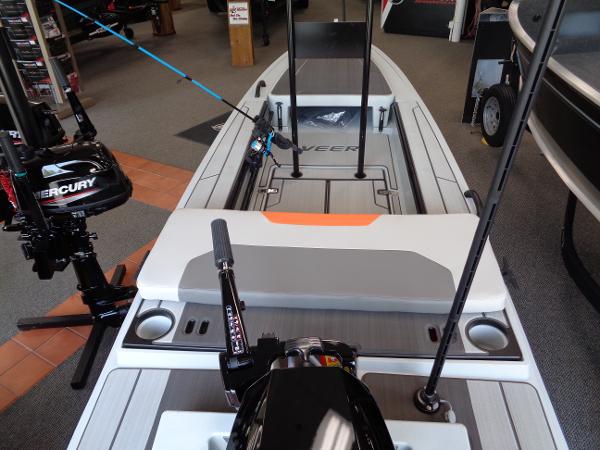 Slide: The Image of 2023 Veer V13 fishing boat with Mercury motor and fishing rods. - 10