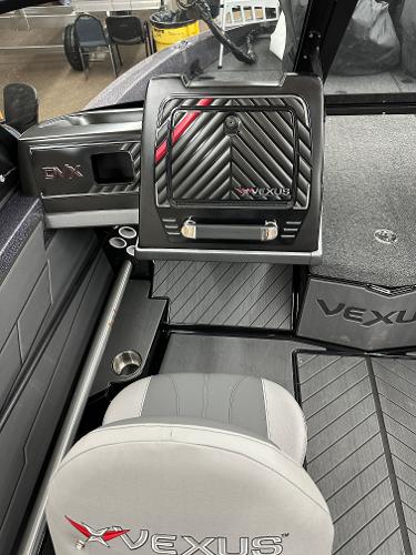 Slide: The Image of 2024 Vexus DVX19S boat interior with branded seats and storage compartments. - 7