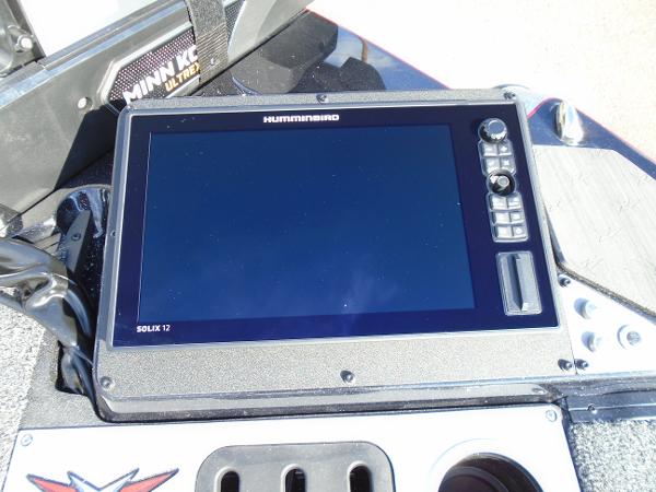 Slide: The Image of Humminbird Solix 12 fish finder on 2024 Vexus VX20 boat. - 16