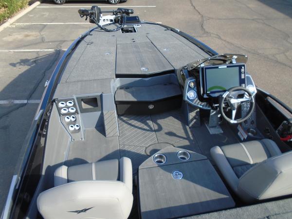 Slide: The Image of 2024 Vexus VX20 boat interior with advanced navigation system and seating. - 20