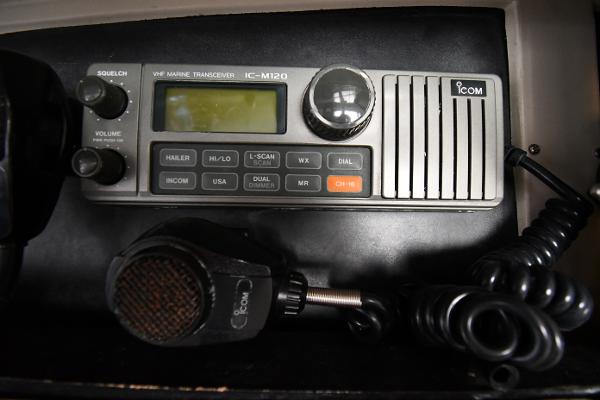 Slide: The Image of ICOM IC-M120 VHF marine transceiver on 1988 Viking 48 Convertible boat. - 32