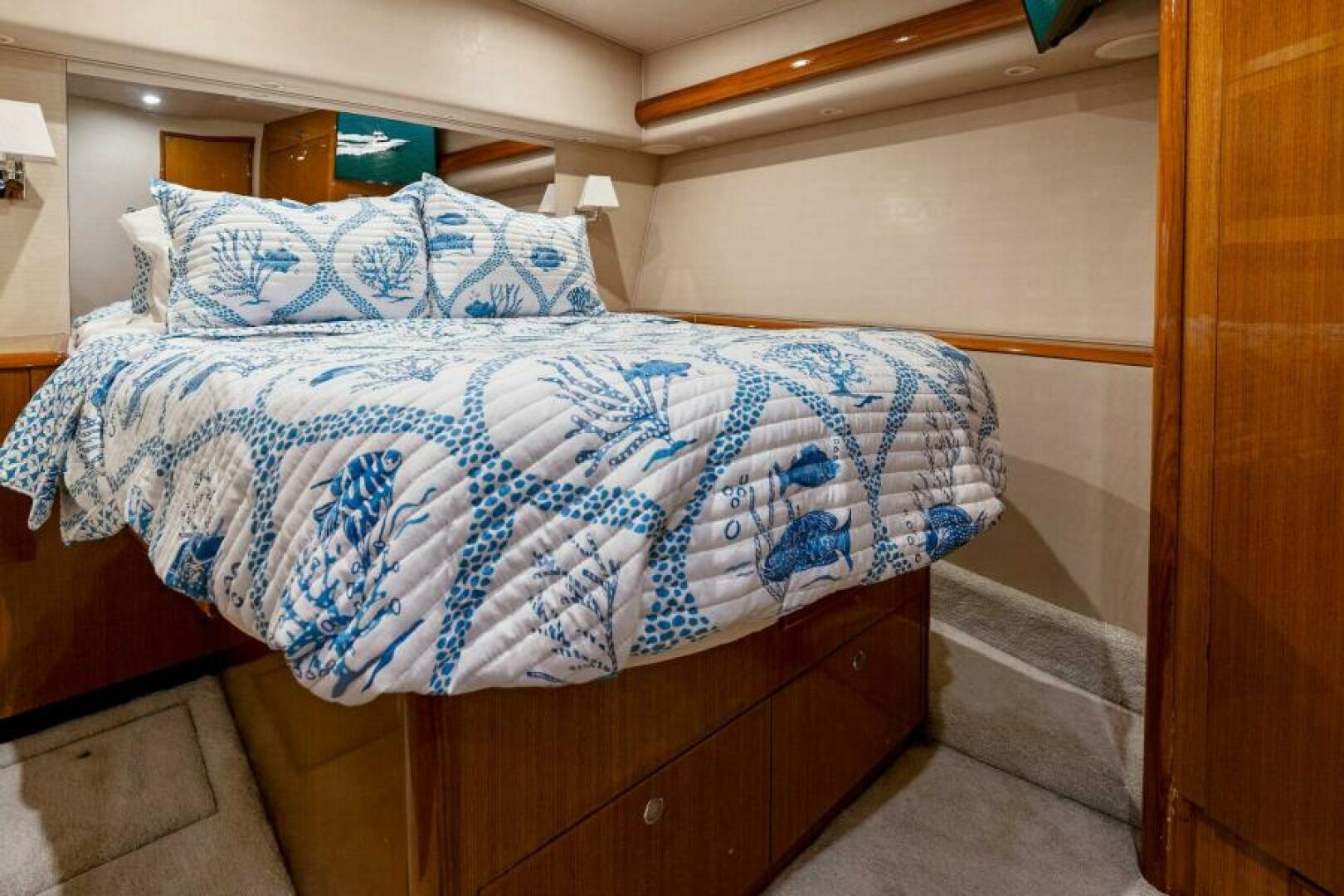 Slide: The Image of 2003 Viking 48 Convertible Master Stateroom - 5450445