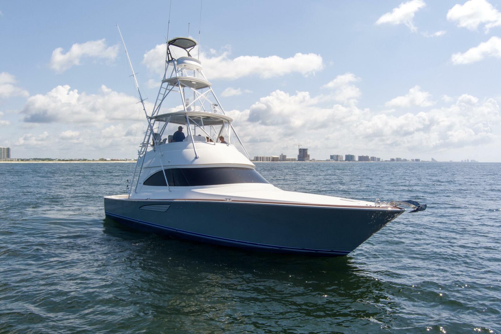 Slide: The Image of 2017 48 Viking Convertible _Reel Petty_ Profile Starboard Bow - 5381024