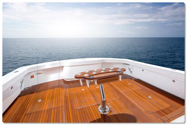 Slide: The Image of 2025 Viking 58 Convertible yacht deck with ocean view. - 7