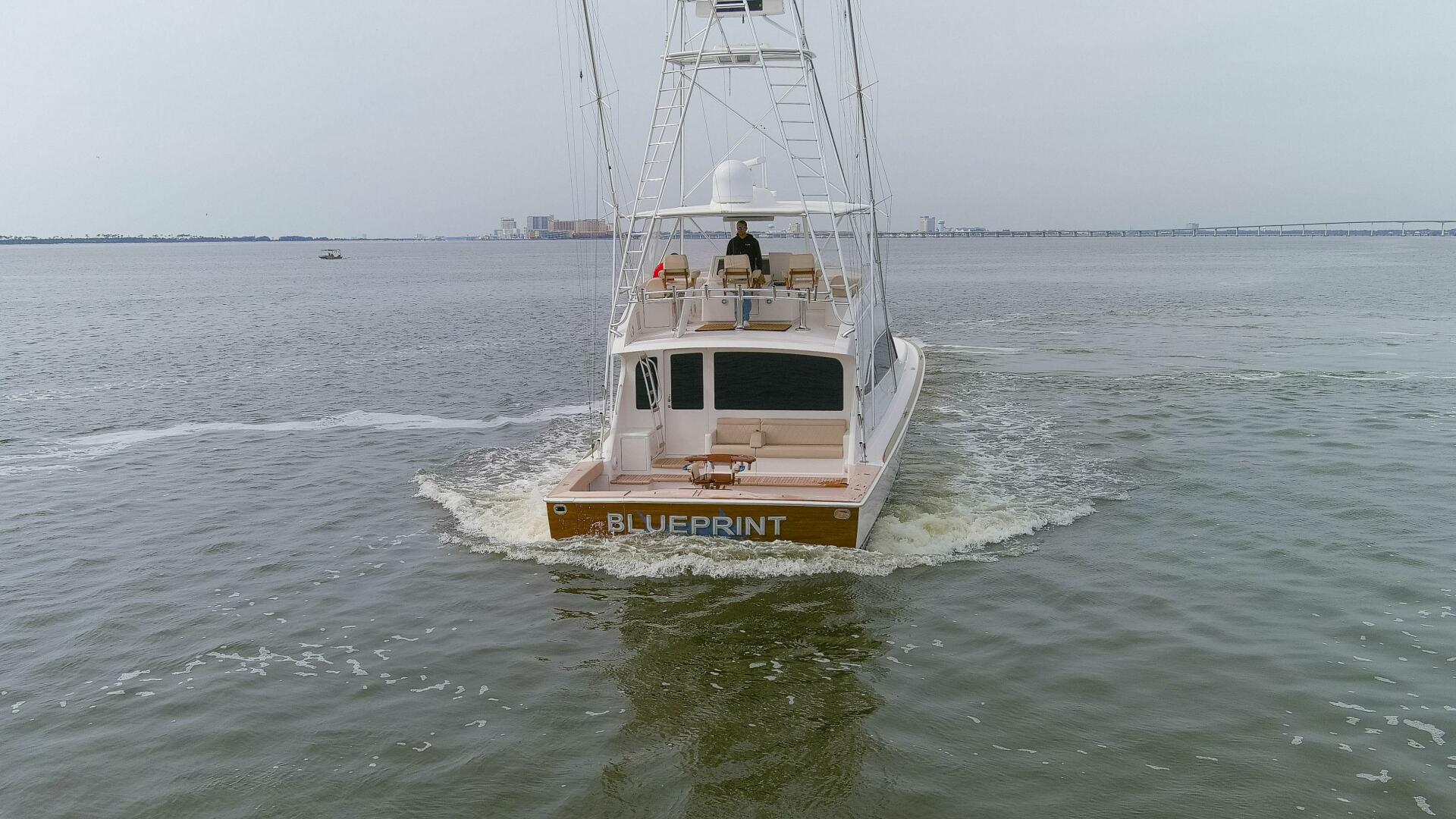 Slide: The Image of 2009 60 Viking Sportfish Blueprint Aft Profile (2) - 5022138