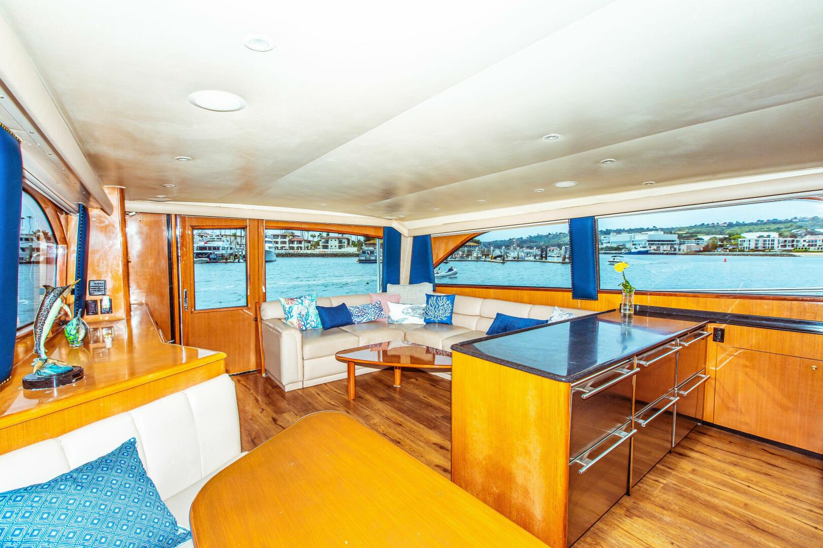 Slide: The Image of 2002 Viking 61 Flybridge Dinette View - 3727105