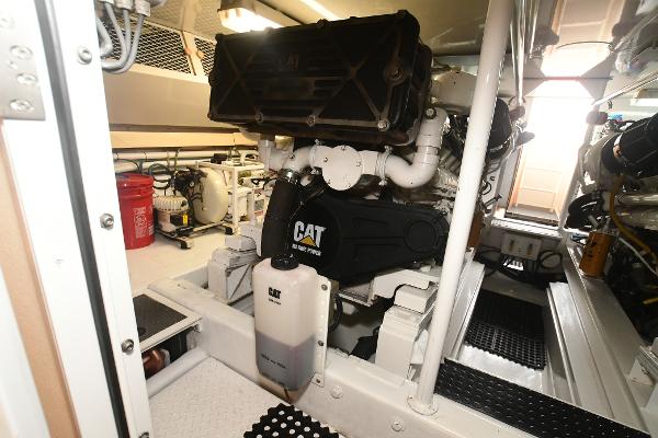 Slide: The Image of Engine room of a 2000 Viking 65 Convertible yacht with CAT engine. - 20