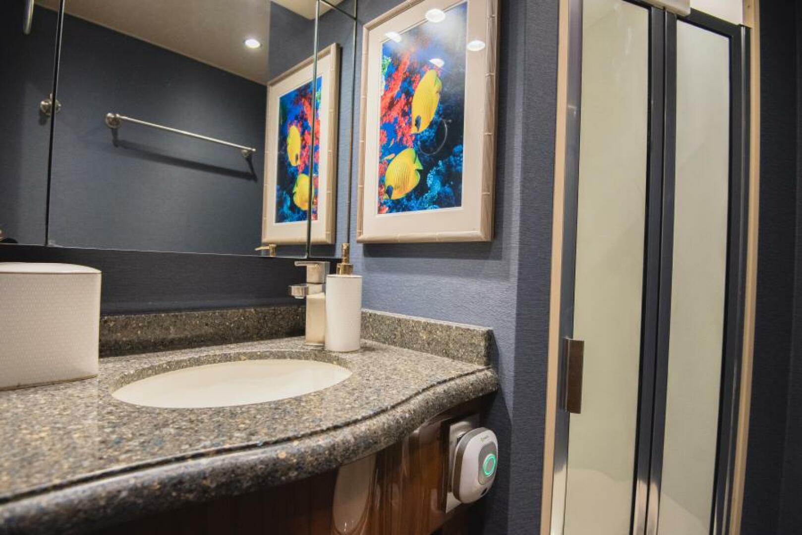 Slide: The Image of 2017 Viking 66 Convertible Master Stateroom Head - 4745911