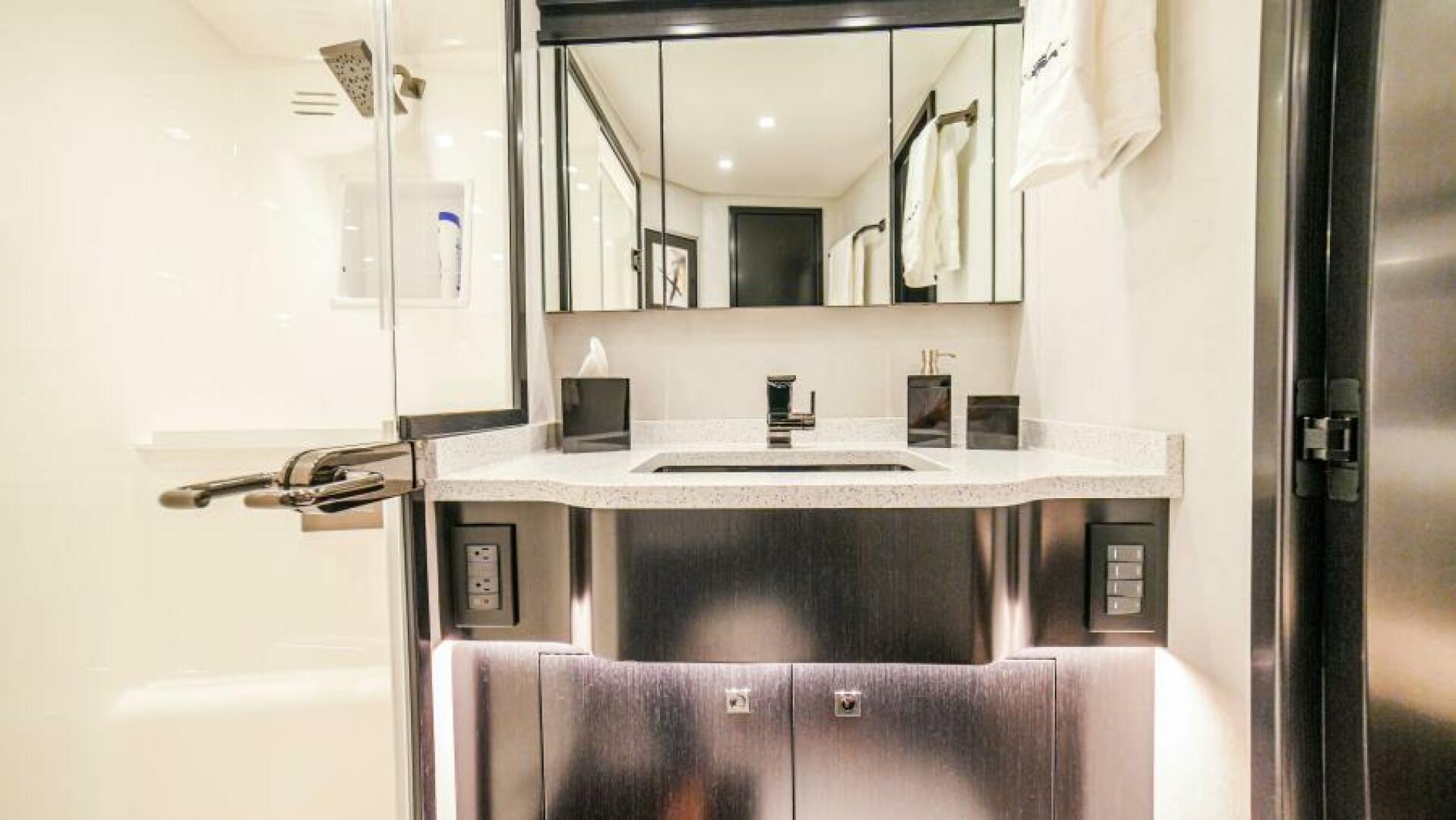 Slide: The Image of 2023 68 Viking Convertible 'Miss Victoria' Master Stateroom Head - 4751723