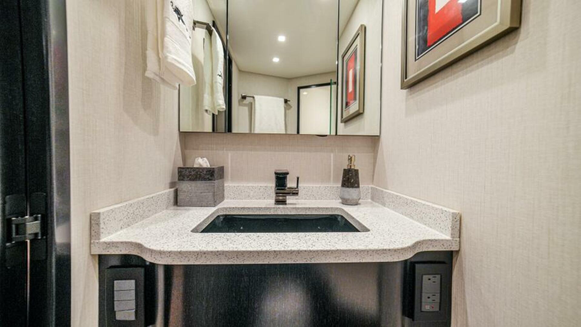 Slide: The Image of 2023 68 Viking Convertible 'Miss Victoria' Master Stateroom Head Forward Stateroom Head - 4751729