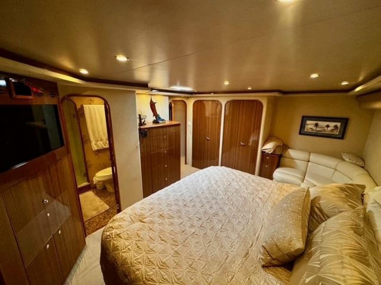 Slide: The Image of 2005 Viking 74 Convertible 'Liquid Gold' Master Stateroom - 5427049