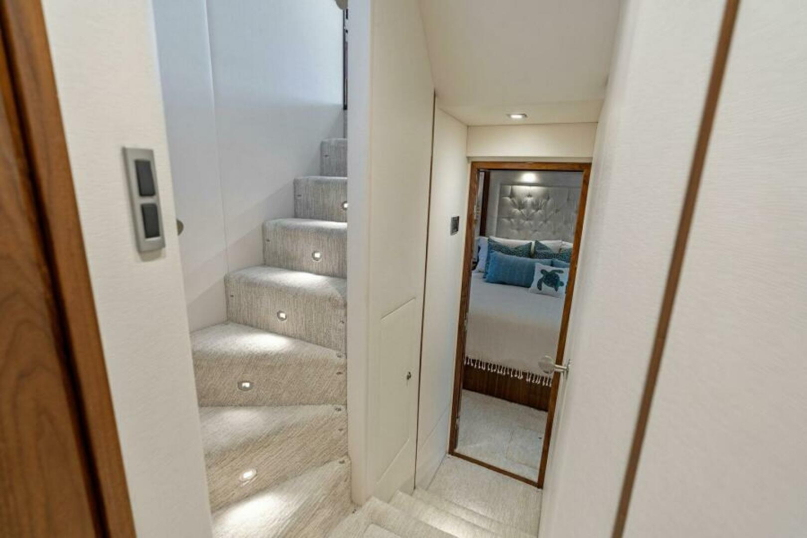 Slide: The Image of 2021 Viking 82 Cockpit Motor Yacht - MANA - Stairway to Staterooms - 4866912