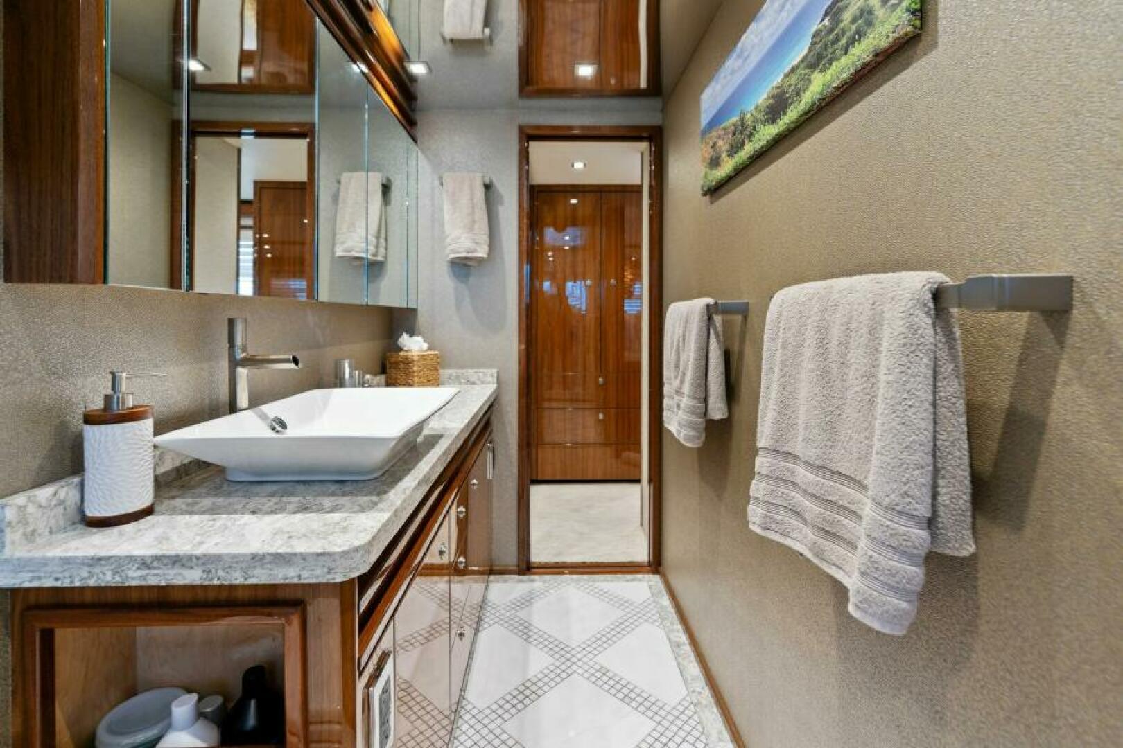 Slide: The Image of 2021 Viking 82 Cockpit Motor Yacht - MANA - Master Stateroom Head - 4866922